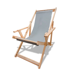 Cadeira Rustic Pinus - LONA - Cinza