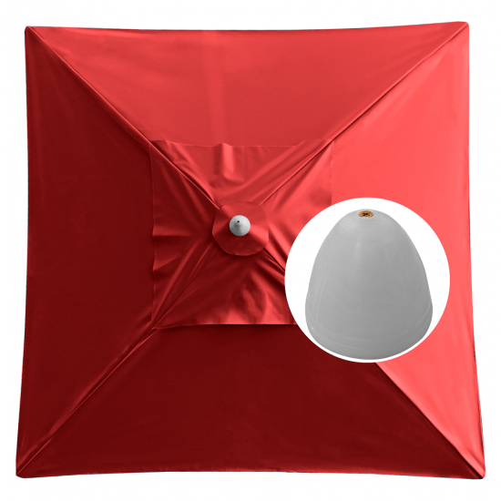 Ombrelone 160x160 Com Abas Solasol Quadrado - Vermelho