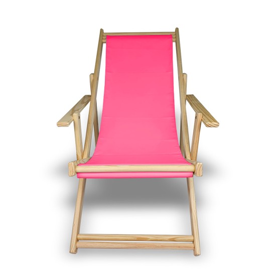 Cadeira Espreguiçadeira Rustic Pinus - Rosa Pink
