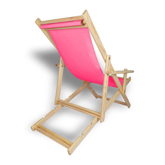 Cadeira Espreguiçadeira Rustic Pinus - Rosa Pink