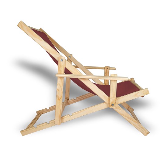 Cadeira Espreguiçadeira Rustic Pinus - Vinho