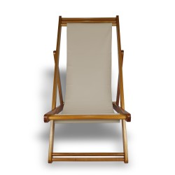 Cadeira Espreguiçadeira de Madeira - Veneza Bege