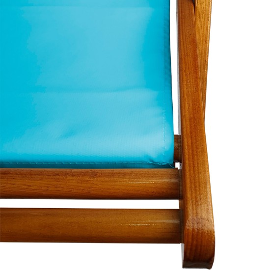Cadeira Espreguiçadeira de Madeira - Veneza Azul Bebê