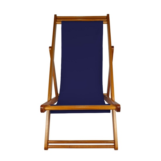 Cadeira Espreguiçadeira de Madeira - Veneza Azul Marinho