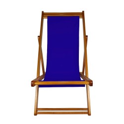 Cadeira Espreguiçadeira de Madeira - Veneza Azul Royal