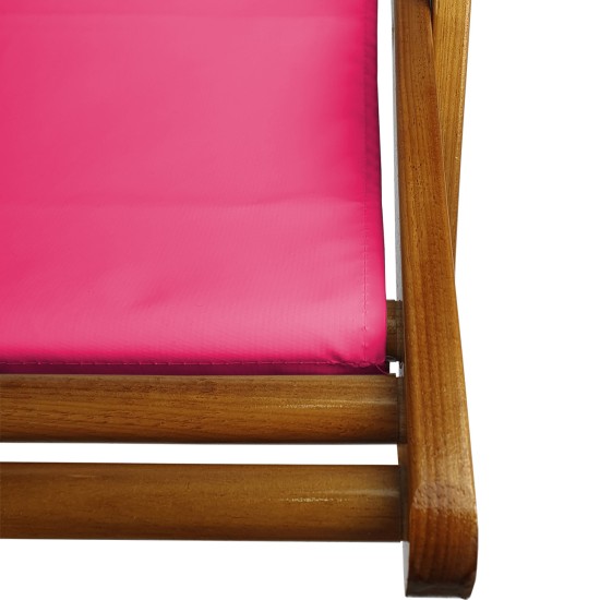 Cadeira Espreguiçadeira de Madeira - Veneza Rosa Pink