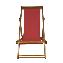 Cadeira Espreguiçadeira de Madeira - Veneza Vermelho